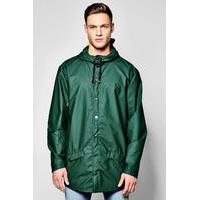 resistant longline hooded rain mac teal