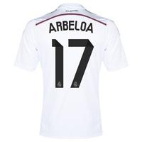 Real Madrid Home Shirt 2014/15 - Kids with Arbeloa 17 printing, White