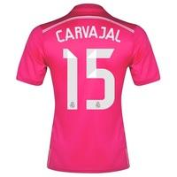 Real Madrid Away FIFA World Champions 2014 Shirt Pink with Carvajal 15, Pink