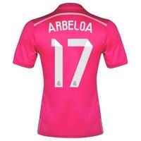 Real Madrid Away FIFA World Champions 2014 Shirt Pink with Arbeloa 17, Pink