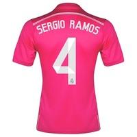 Real Madrid Away FIFA World Champions 2014 Shirt Pink with Sergio Ramo, Pink