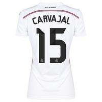 Real Madrid Home Shirt 2014/15 Womens with Carvajal 15 printing, White