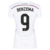 Real Madrid Home Shirt 2014/15 Womens with Benzema 9 printing, White