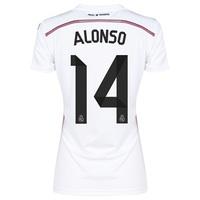 Real Madrid Home Shirt 2014/15 Womens with Alonso 14 printing, White