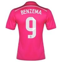 Real Madrid Away FIFA World Champions 2014 Shirt Pink with Benzema 9 p, Pink