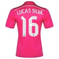 Real Madrid Away FIFA World Champions 2014 Shirt Pink with Lucas Silva, Pink