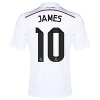 Real Madrid Home Shirt 2014/15 - Kids with James 10 printing, White