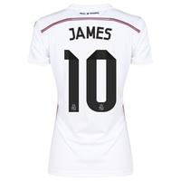 Real Madrid Home Shirt 2014/15 Womens with James 10 printing, White