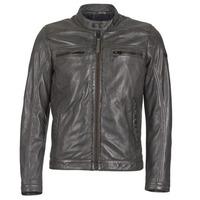 redskins mike mens leather jacket in grey