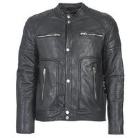 redskins montana mens leather jacket in black
