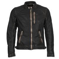 redskins james mens leather jacket in black