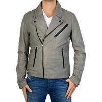 redskins blouson cuir atlanta palerm grey mens leather jacket in grey