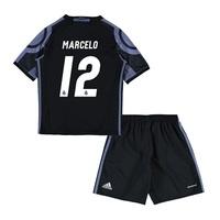Real Madrid Third Mini Kit 2016-17 with Marcelo 12 printing, Black