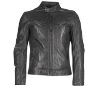 redskins lynch mens leather jacket in grey