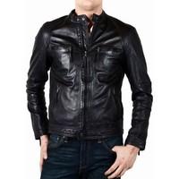 Redskins Jacket, Leather Nicholson, Sunshine Black men\'s Leather jacket in black