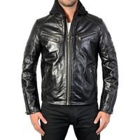redskins blouson glen airbus noir mens leather jacket in black
