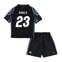 Real Madrid Third Mini Kit 2016-17 with Danilo 23 printing, Black