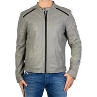 redskins blouson cuir concord palerme grey mens leather jacket in grey