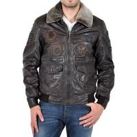 redskins jacket leather pasadena harlington brown mens leather jacket  ...