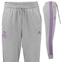 Real Madrid 3 Stripe Tapered Sweat Pant - Grey, Grey