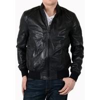 redskins blouson clayton performer noir mens leather jacket in black