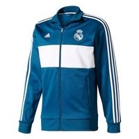 real madrid 3 stripe track top blue grey