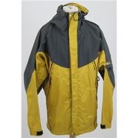 REI, size L yellow & grey waterproof jacket