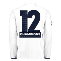 Real Madrid Home Shirt 2016-17 - Long Sleeve with Champions 12 printin, White