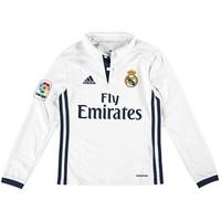Real Madrid Home Shirt 2016-17 - Kids - Long Sleeve, White