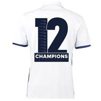 Real Madrid Home Shirt 2016-17 with Champions 12 printing, White