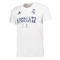 real madrid road to cardiff t shirt white white