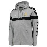 Real Madrid adidas Originals Full Zip Hoodie Grey, Grey