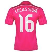 Real Madrid Away FIFA World Champions 2014 Shirt Pink with Lucas Silva, Pink