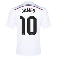 Real Madrid Home Shirt 2014/15 - Kids with James 10 printing, White