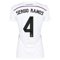 Real Madrid Home Shirt 2014/15 Womens with Sergio Ramos 4 printing, White