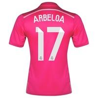 Real Madrid Away FIFA World Champions 2014 Shirt Pink with Arbeloa 17, Pink