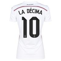 Real Madrid Home Shirt 2014/15 Womens with La Decima 10 printing, White