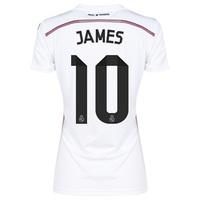 Real Madrid Home Shirt 2014/15 Womens with James 10 printing, White