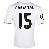 Real Madrid UEFA Champions League Home Shirt 2013/14 with Carvajal 15, White