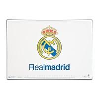 Real Madrid Crest Desk Mat - 34.5cm x 49.5cm, White