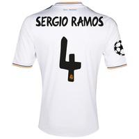 Real Madrid UEFA Champions League Home Shirt 2013/14 with Sergio Ramos, White