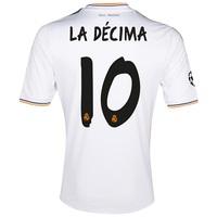 Real Madrid UEFA Champions League Home Shirt 2013/14 with La Decima 10, White