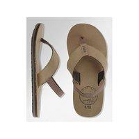 reef grom leather smoothy girls flip flops bronzebrown