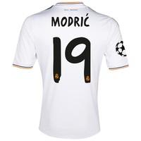 Real Madrid UEFA Champions League Home Shirt 2013/14 with Modric 19 pr, White