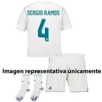 Real Madrid Home Mini Kit 2017-18 with Sergio Ramos 4 printing, White