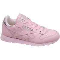 Reebok Sport Classic Leather Metallic girls\'s Children\'s Shoes (Trainers) in Pink