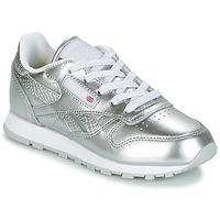 Reebok Classic CLASSIC LEATHER MET girls\'s Children\'s Shoes (Trainers) in Silver