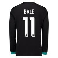 Real Madrid Away Shirt 2017-18 - Long Sleeve with Bale 11 printing, Black