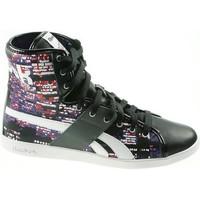 reebok sport top down girlss childrens shoes high top trainers in blac ...