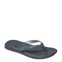 reef flip flops rover catch leather black